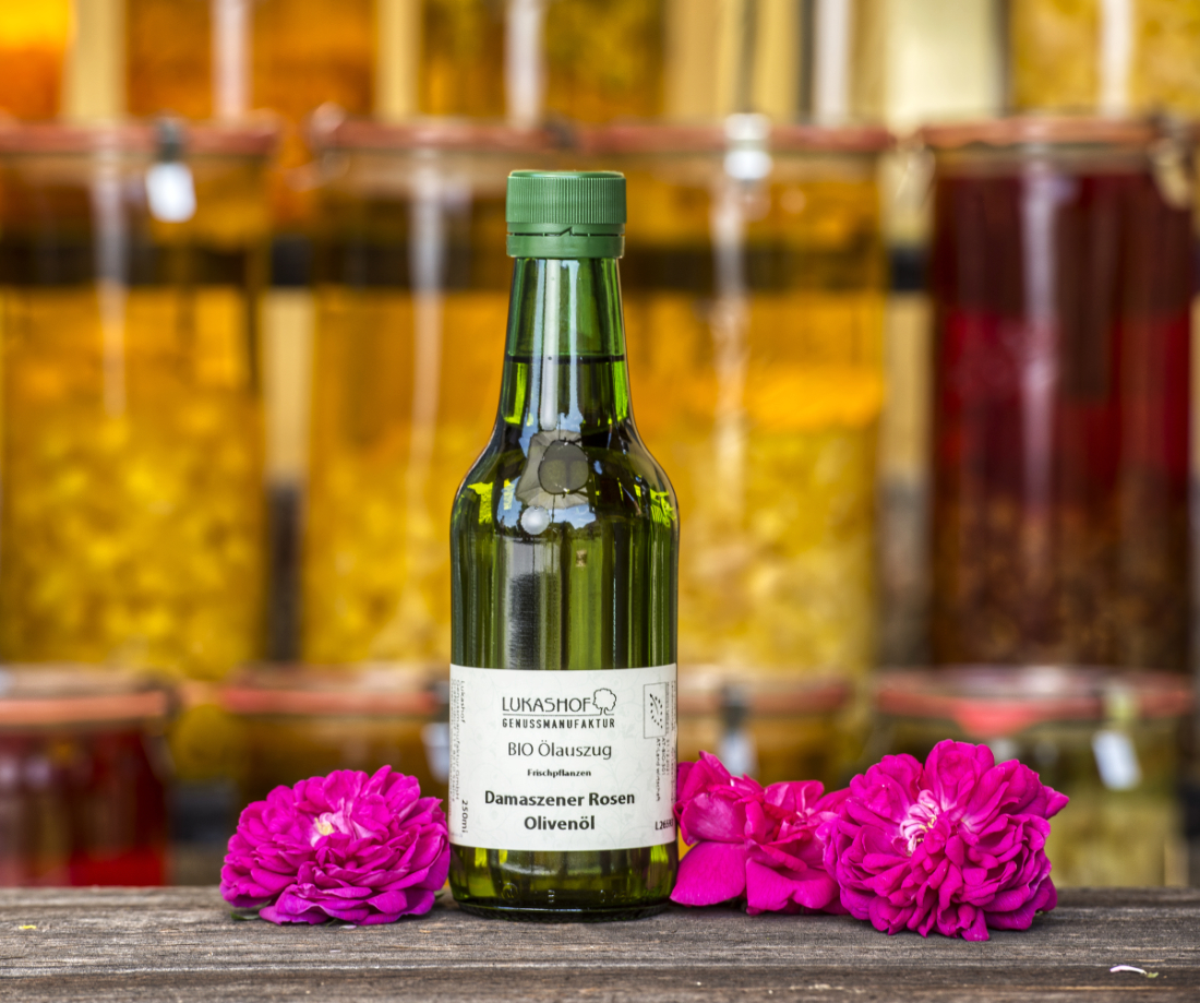 Rosenblüten Olivenölauszug Bio